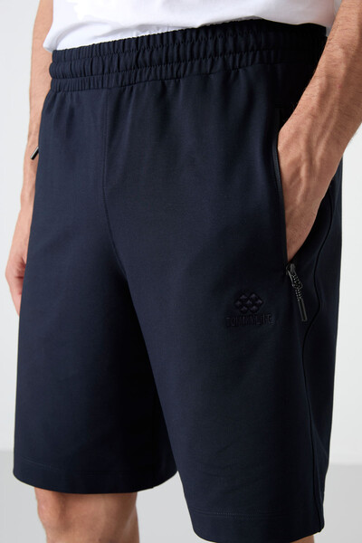 Tommylife Toptan Standart Kalıp Basic Erkek Şort 81136 Lacivert - 4