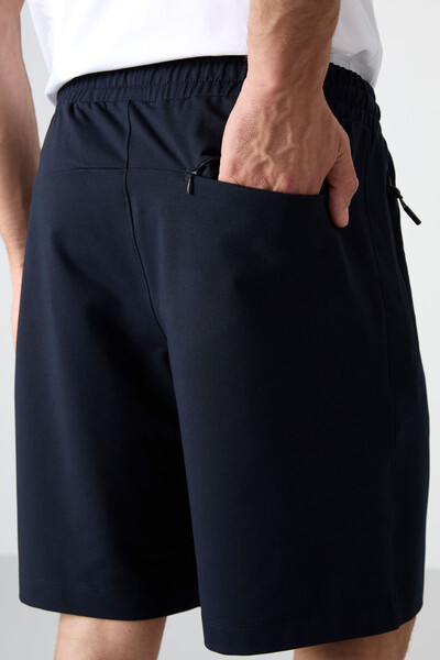 Tommylife Toptan Standart Kalıp Basic Erkek Şort 81136 Lacivert - 5