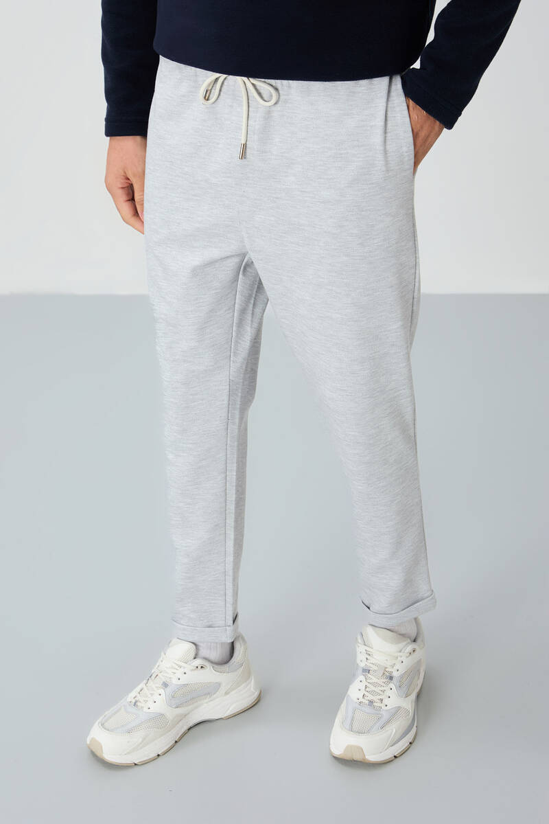 TOMMYLIFE - Tommylife Toptan Standart Kalıp Erkek Eşofman Alt 82154 Gri