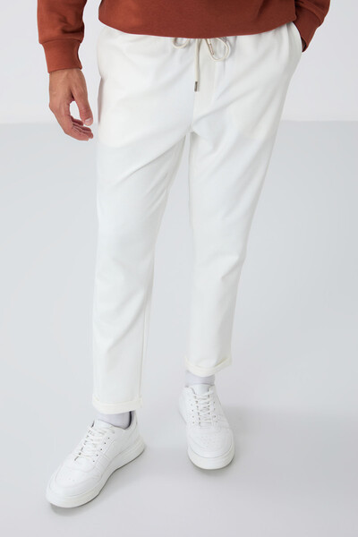 TOMMYLIFE - Tommylife Toptan Standart Kalıp Erkek Eşofman Altı 82154 Ekru