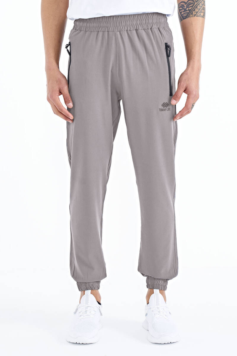 TOMMYLIFE - Tommylife Toptan Taş Erkek Basic Cepli Bağcıklı Rahat Form Lastik Paça Eşofman Altı - 84826