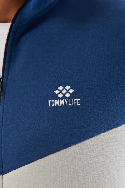 Tommylife Toptan Taş Renk Bloklu Jogger Erkek Eşofman Takım - 85237 - Thumbnail