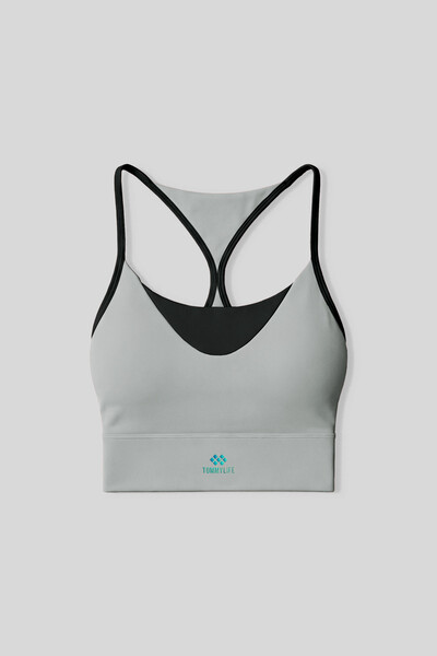 Tommylife Toptan Taş Standart Fit Baskılı Sırt Detaylı Kadın Spor Büstiyer - 97300 - Thumbnail