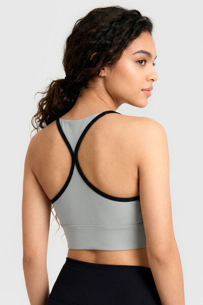 Tommylife Toptan Taş Standart Fit Baskılı Sırt Detaylı Kadın Spor Büstiyer - 97300 - Thumbnail