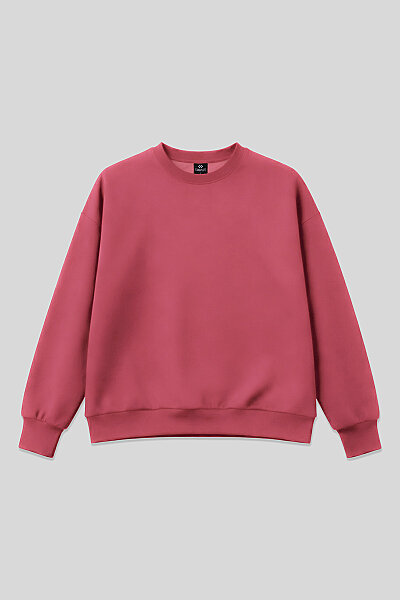Tommylife Toptan Yaban Gülü Basic O Yaka Oversize Kadın Sweatshirt - 97053 - 2
