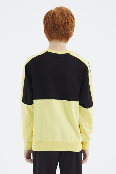 Tommylife Wholesale 7-15 Age Crew Neck Standard Fit Basic Boys' Sweatshirt 11182 Yellow - Thumbnail