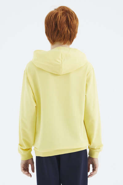 Tommylife Wholesale 7-15 Age Hooded Standard Fit Basic Boys' Sweatshirt 11181 Yellow - Thumbnail