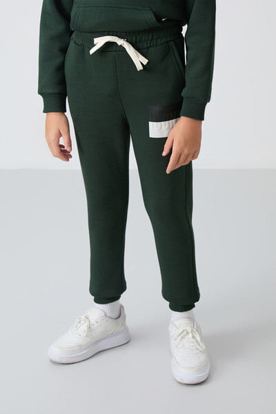 Tommylife Wholesale 7-15 Age Iconx Hooded Boys' Tracksuit Set 11246 Pine Green - Thumbnail