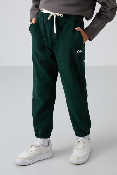 Tommylife Wholesale 7-15 Age Jogger Standard Fit Boys' Fleece Sweatpants 11220 Pine Green - Thumbnail