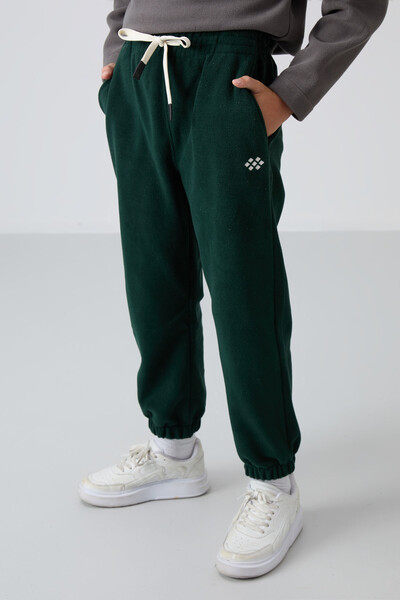 Tommylife Wholesale 7-15 Age Jogger Standard Fit Boys' Fleece Sweatpants 11220 Pine Green - Thumbnail