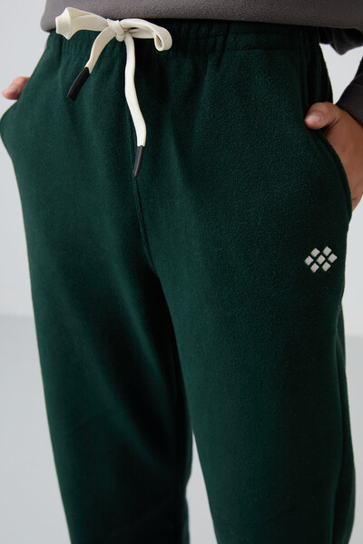 Tommylife Wholesale 7-15 Age Jogger Standard Fit Boys' Fleece Sweatpants 11220 Pine Green - Thumbnail