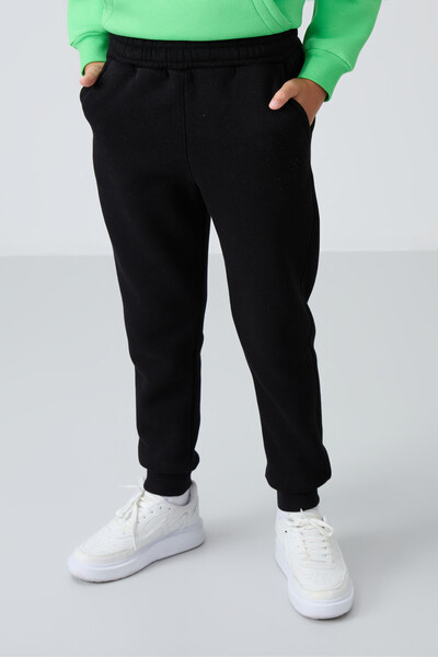 Tommylife Wholesale 7-15 Age Jogger Standard Fit Boys' Sweatpants 11224 Black - Thumbnail