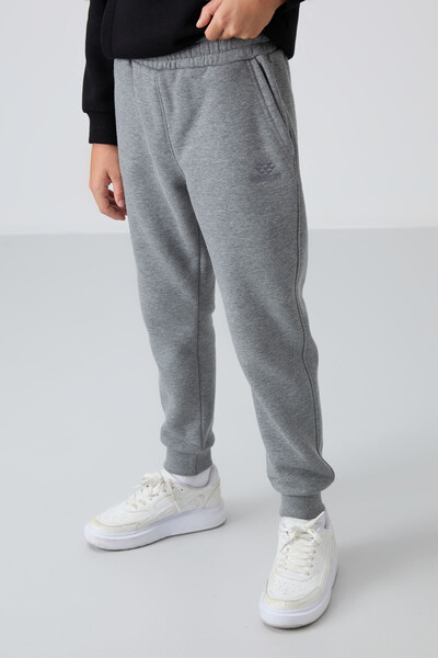 Tommylife Wholesale 7-15 Age Jogger Standard Fit Boys' Sweatpants 11224 Gray Melange - Thumbnail