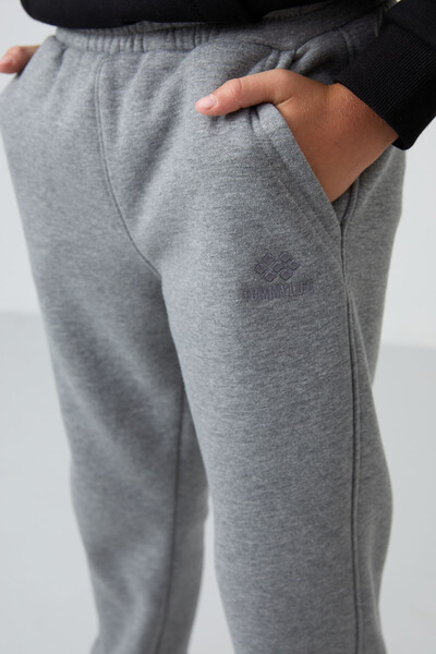 Tommylife Wholesale 7-15 Age Jogger Standard Fit Boys' Sweatpants 11224 Gray Melange - Thumbnail