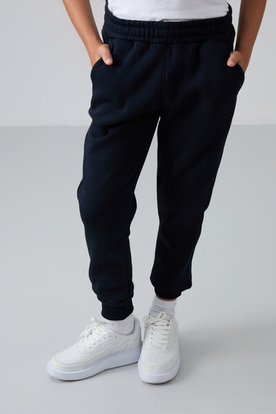 Tommylife Wholesale 7-15 Age Jogger Standard Fit Boys' Sweatpants 11224 Navy Blue - Thumbnail