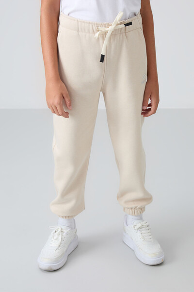 Tommylife Wholesale 7-15 Age Jogger Standard Fit Boys' Sweatpants 11225 Beige - Thumbnail