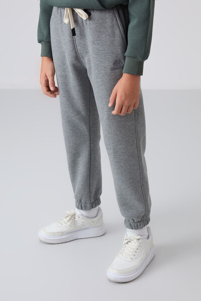 Tommylife Wholesale 7-15 Age Jogger Standard Fit Boys' Sweatpants 11225 Gray Melange - Thumbnail