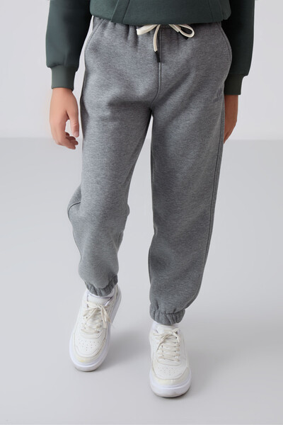 Tommylife Wholesale 7-15 Age Jogger Standard Fit Boys' Sweatpants 11225 Gray Melange - Thumbnail