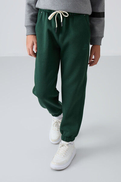 Tommylife Wholesale 7-15 Age Jogger Standard Fit Boys' Sweatpants 11225 Pine Green - Thumbnail