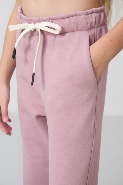 Tommylife Wholesale 7-15 Age Jogger Standard Fit Girls Sweatpants 75158 Dusty Rose - Thumbnail