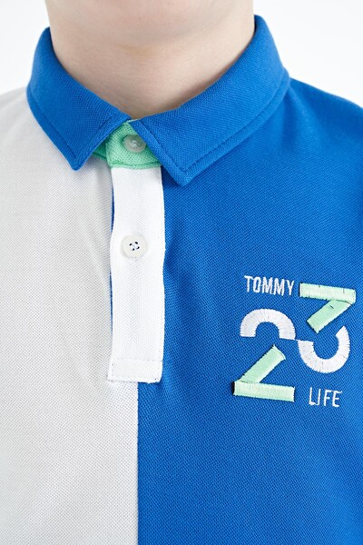 Tommylife Wholesale 7-15 Age Polo Neck Standard Fit Boys' T-Shirt 11108 White - Thumbnail