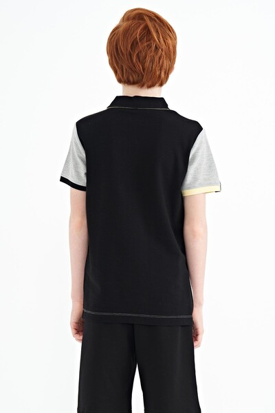 Tommylife Wholesale 7-15 Age Polo Neck Standard Fit Boys' T-Shirt 11139 Gray Melange - Thumbnail