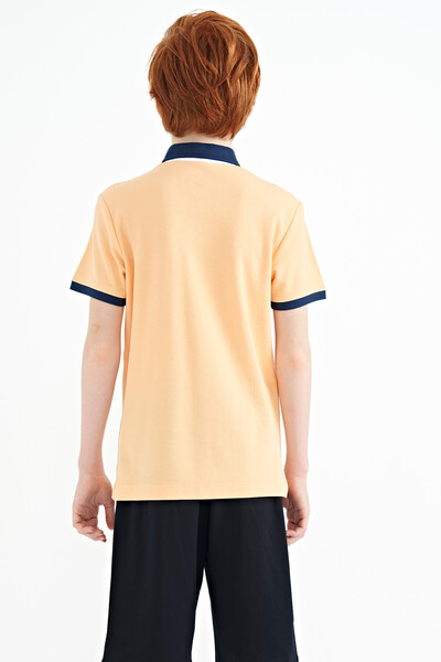 Tommylife Wholesale 7-15 Age Polo Neck Standard Fit Boys' T-Shirt 11154 Melon - Thumbnail