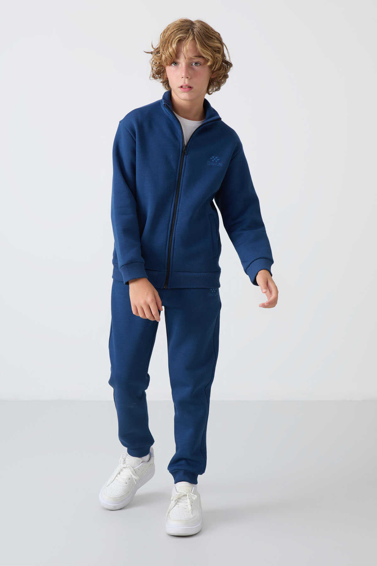 Tommylife Wholesale 7-15 Age Stand Collar Boys' Tracksuit Set 11256 Parliament - 1