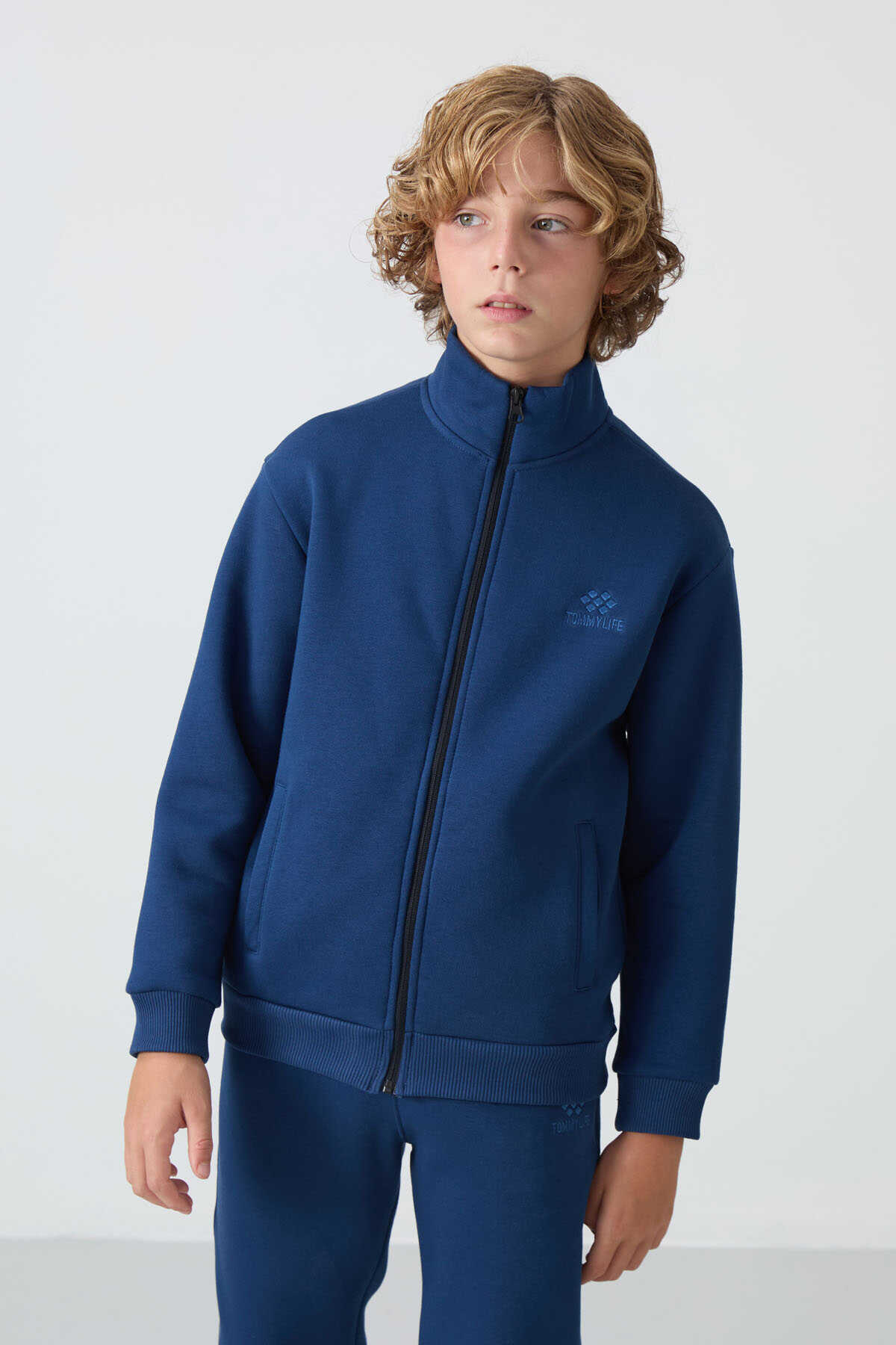 Tommylife Wholesale 7-15 Age Stand Collar Boys' Tracksuit Set 11256 Parliament - 2
