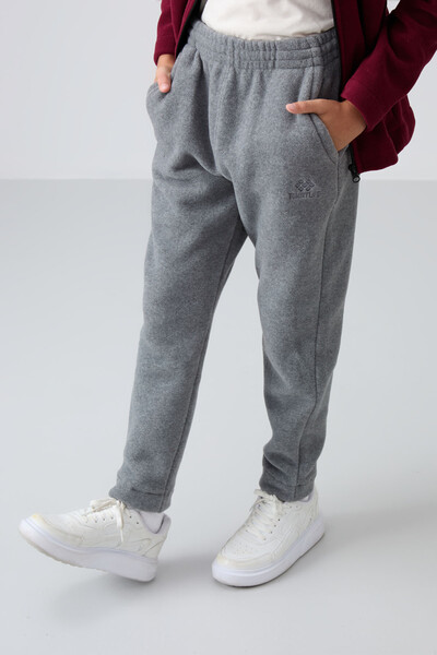 Tommylife Wholesale 7-15 Age Standard Fit Boys' Fleece Sweatpants 11219 Gray Melange - Thumbnail