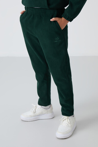 Tommylife Wholesale 7-15 Age Standard Fit Boys' Fleece Sweatpants 11219 Pine Green - Thumbnail