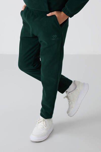 Tommylife Wholesale 7-15 Age Standard Fit Boys' Fleece Sweatpants 11219 Pine Green - Thumbnail