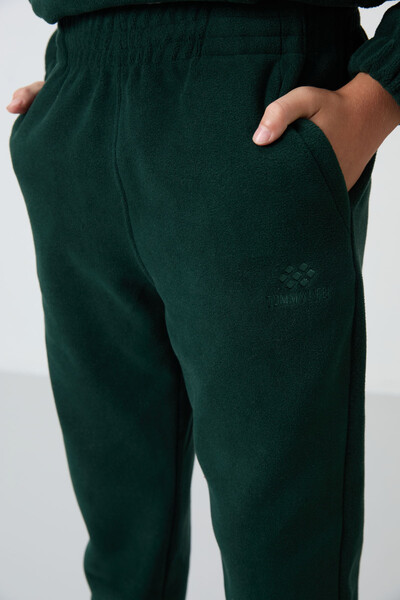 Tommylife Wholesale 7-15 Age Standard Fit Boys' Fleece Sweatpants 11219 Pine Green - Thumbnail