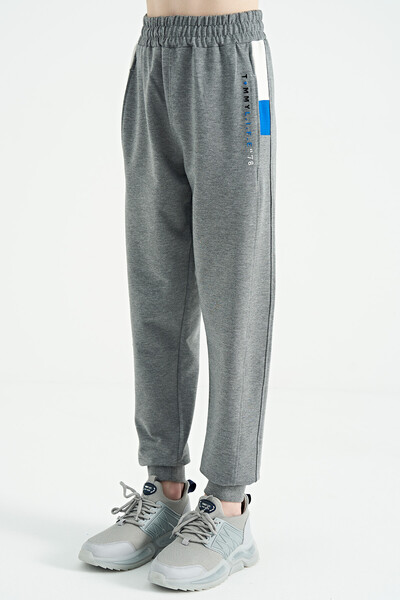 Tommylife Wholesale 7-15 Age Standard Fit Jogger Boys' Sweatpants 11063 Gray Melange - Thumbnail