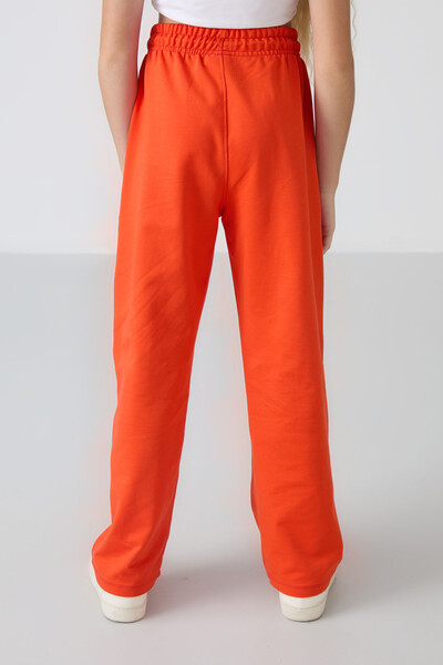 Tommylife Wholesale 7-15 Age Wide-Leg Standard Fit Girls Sweatpants 75144 Orange - Thumbnail