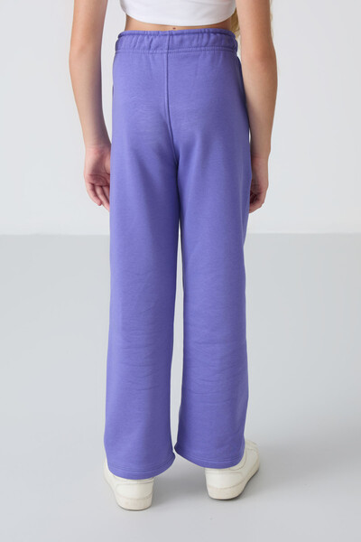 Tommylife Wholesale 7-15 Age Wide-Leg Standard Fit Girls Sweatpants 75146 Amethyst - Thumbnail