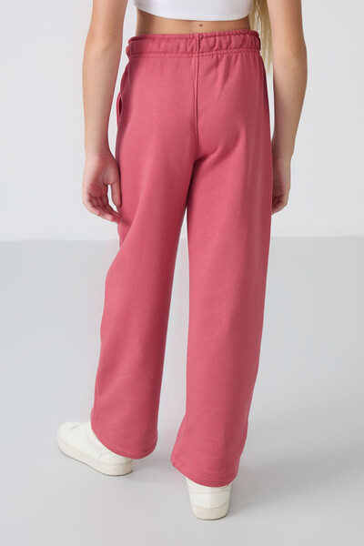 Tommylife Wholesale 7-15 Age Wide-Leg Standard Fit Girls Sweatpants 75146 Wild Rose - Thumbnail