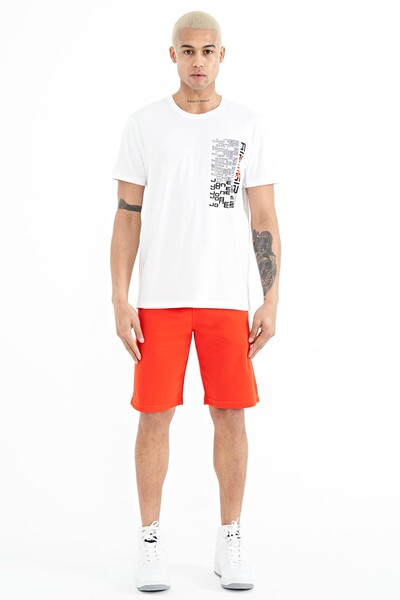 Tommylife Wholesale Alan Crew Neck Standard Fit Printed Men's T-Shirt 88208 White - Thumbnail