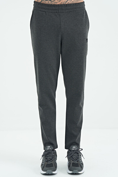 Tommylife Wholesale Albert Slim Fit Basic Men's Sweatpants 84946 Anthracite Melange - Thumbnail