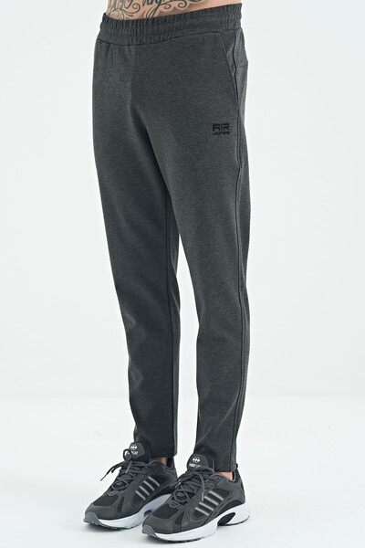 Tommylife Wholesale Albert Slim Fit Basic Men's Sweatpants 84946 Anthracite Melange - Thumbnail