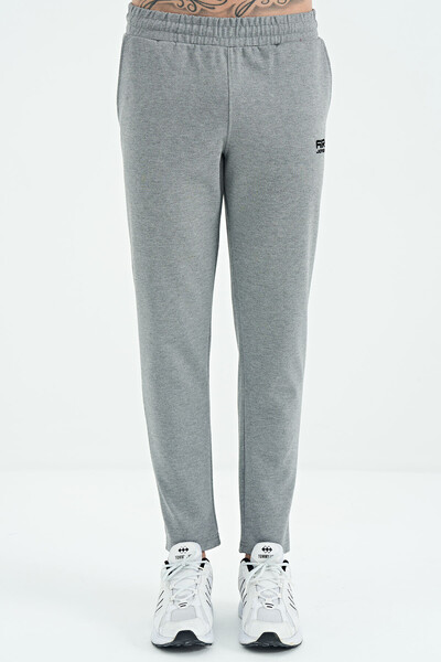 Tommylife Wholesale Albert Slim Fit Basic Men's Sweatpants 84946 Gray Melange - Thumbnail