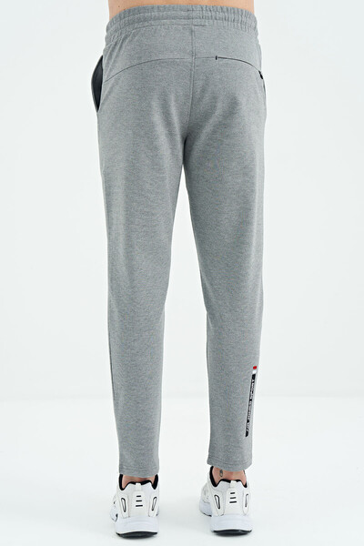 Tommylife Wholesale Albert Slim Fit Basic Men's Sweatpants 84946 Gray Melange - Thumbnail