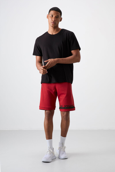 Tommylife Wholesale Albie Standard Fit Printed Men's Shorts 81241 Red - Thumbnail