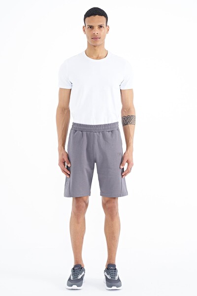 Tommylife Wholesale Aldo Standard Fit Printed Men's Shorts 81242 Dark Gray - Thumbnail