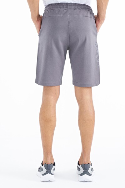 Tommylife Wholesale Aldo Standard Fit Printed Men's Shorts 81242 Dark Gray - Thumbnail