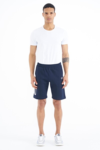 Tommylife Wholesale Aldo Standard Fit Printed Men's Shorts 81242 Indigo - Thumbnail