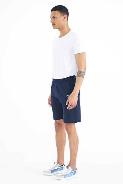 Tommylife Wholesale Aldo Standard Fit Printed Men's Shorts 81242 Indigo - Thumbnail