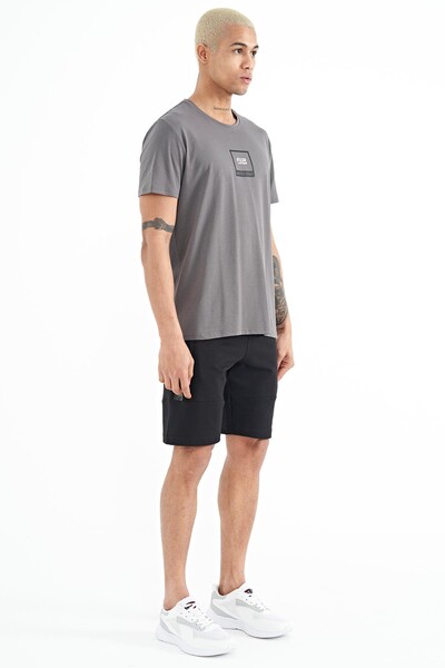 Tommylife Wholesale Alec Standard Fit Basic Men's Shorts 81243 Black - Thumbnail