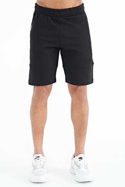 Tommylife Wholesale Alec Standard Fit Basic Men's Shorts 81243 Black - Thumbnail