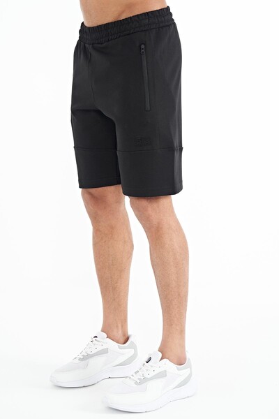 Tommylife Wholesale Alec Standard Fit Basic Men's Shorts 81243 Black - Thumbnail